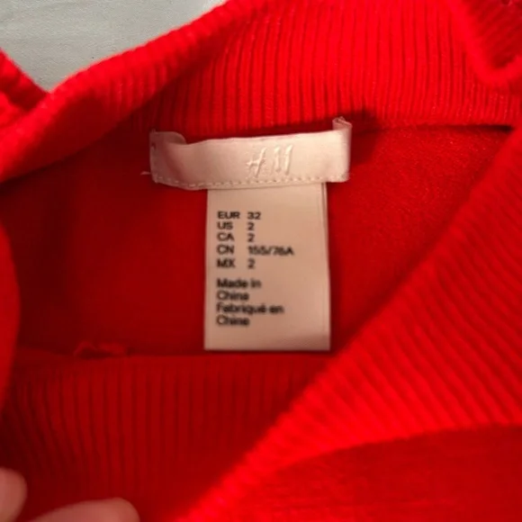 H&M Red Ruffled Sweater - Picture 2 of 4